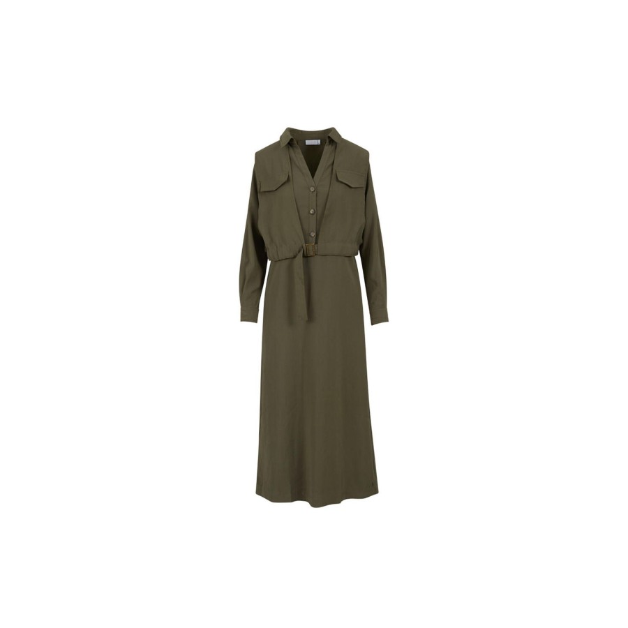 Dame Coster Copenhagen Kjoler | Utility Vest Dress, Dusty Olive