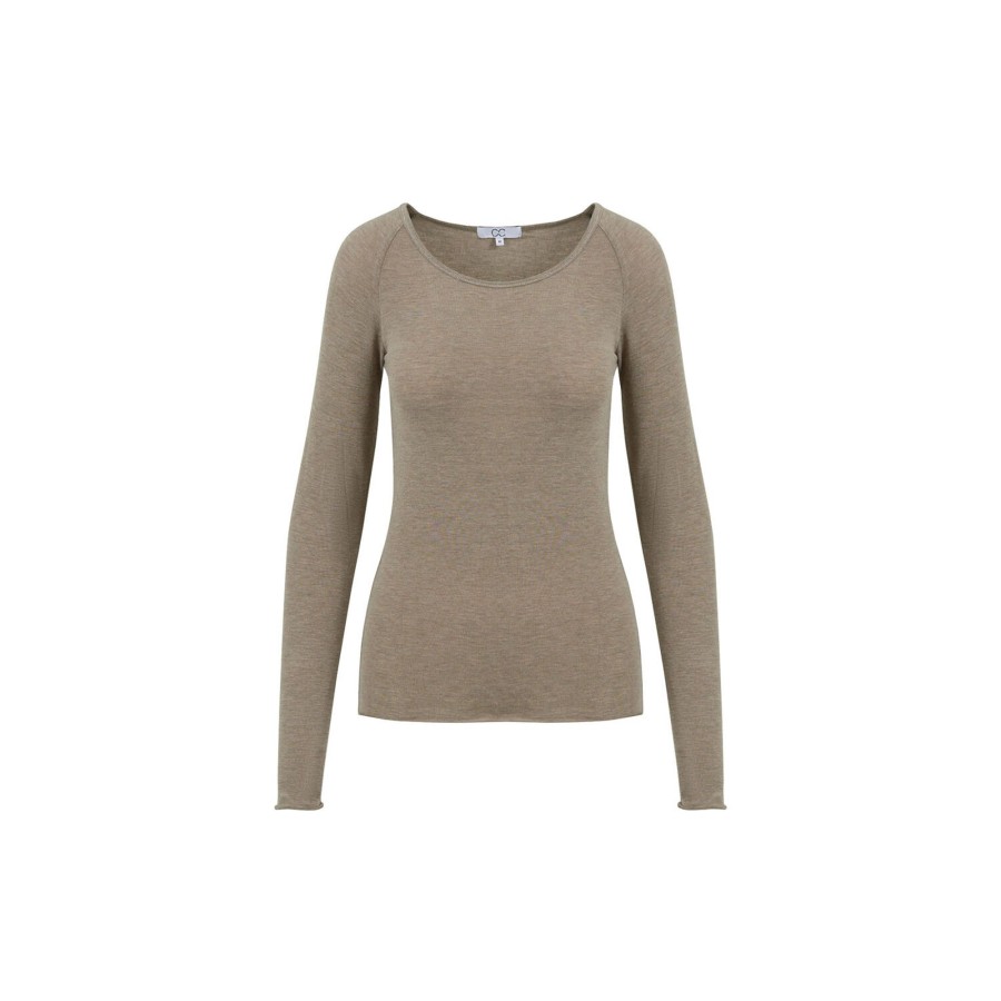 Dame Coster Copenhagen Toppe & T-Shirts | Cc Heart Lana Wool Long Sleeve, Hazel Melange