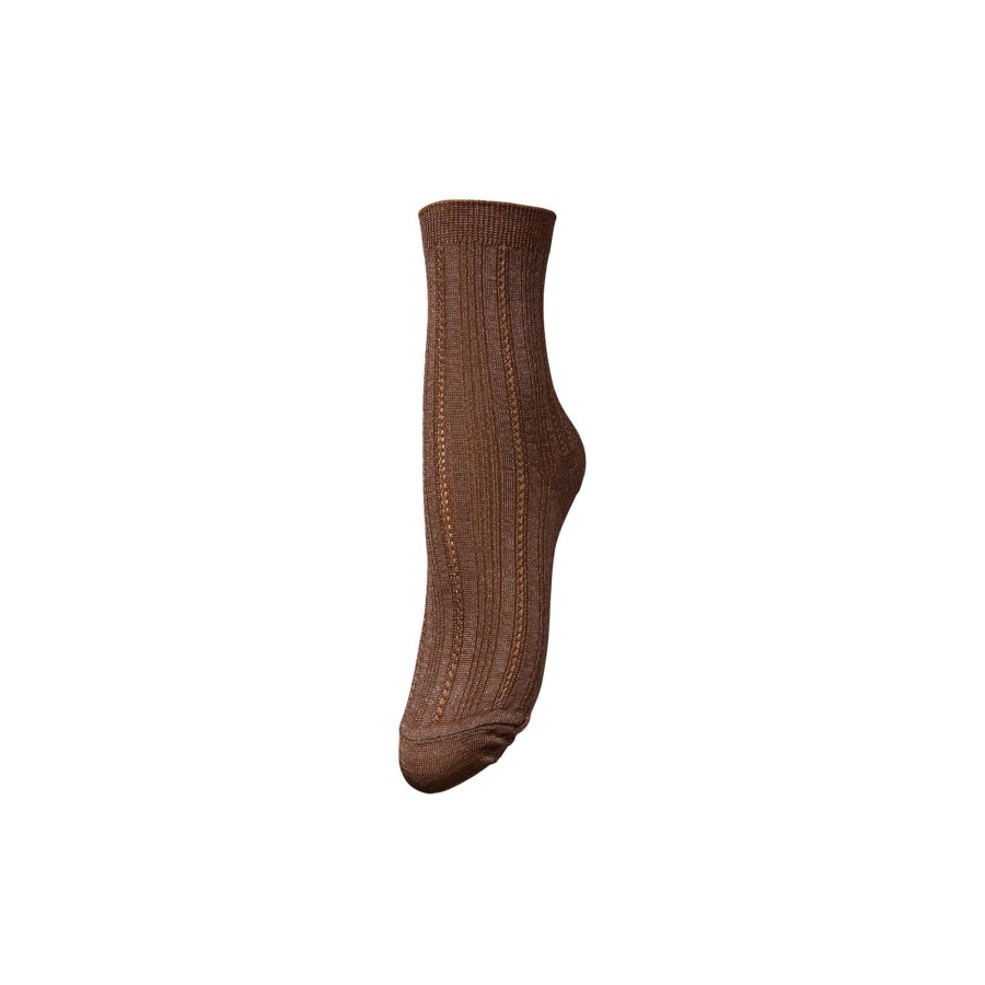 Dame Becksöndergaard Stromper | Glitter Drake Sock, Mocha Brown