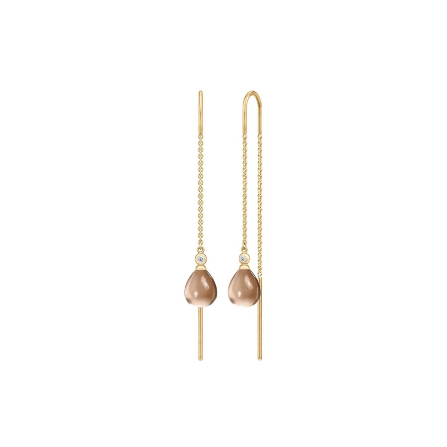 Dame Julie Sandlau Oreringe | Tasha Chain Earrings, Gold/Hazel