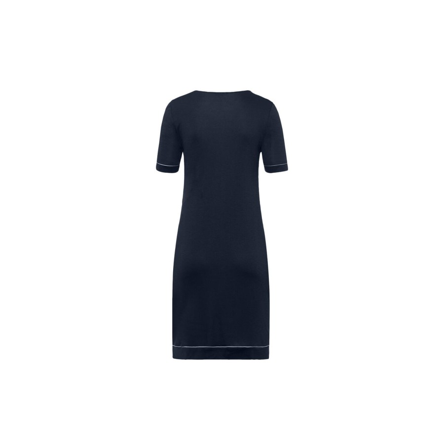 Dame HANRO Nattoj & Loungewear | Natural Comfort Ss Nightdress, Deep Navy