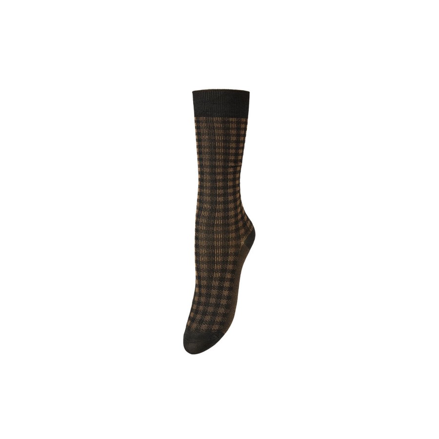 Dame Becksöndergaard Stromper | Gingham Cotta Sock, Black