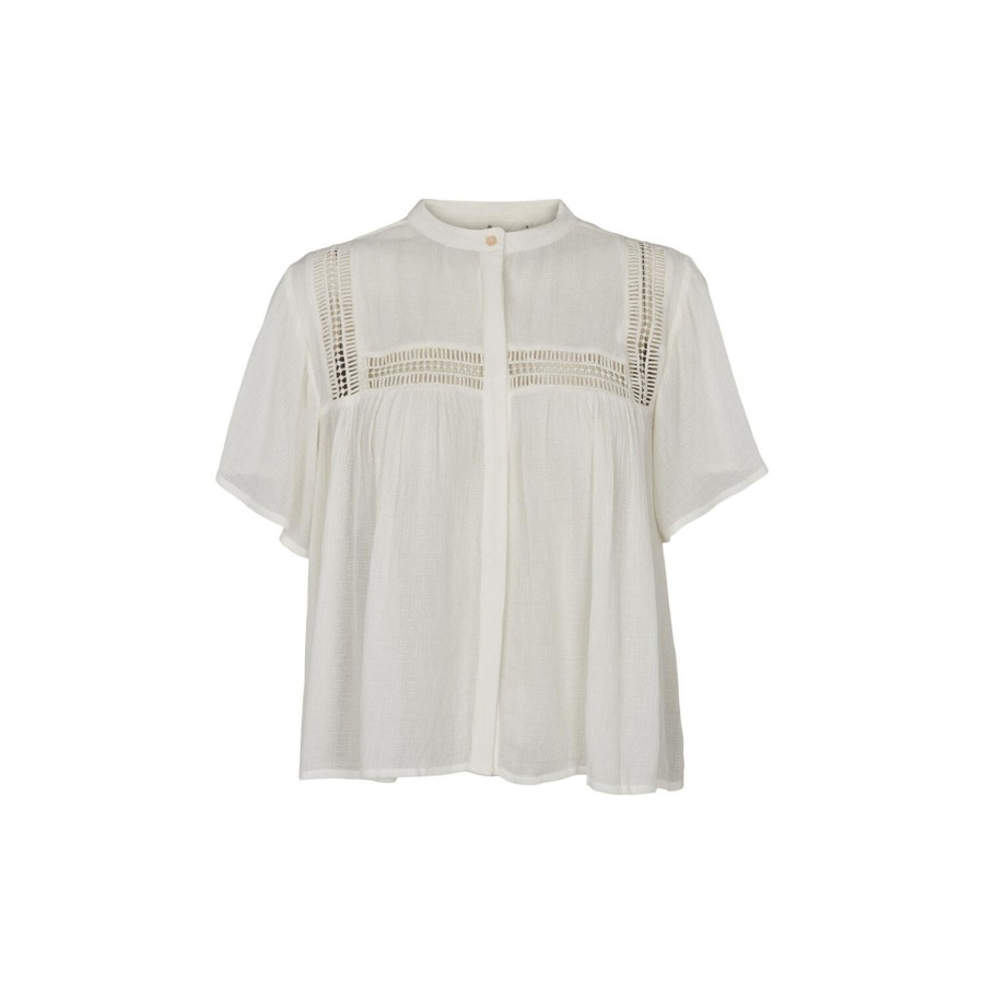 Dame Basic Apparel Skjorter & Bluser | Azela Blouse, Whisper White