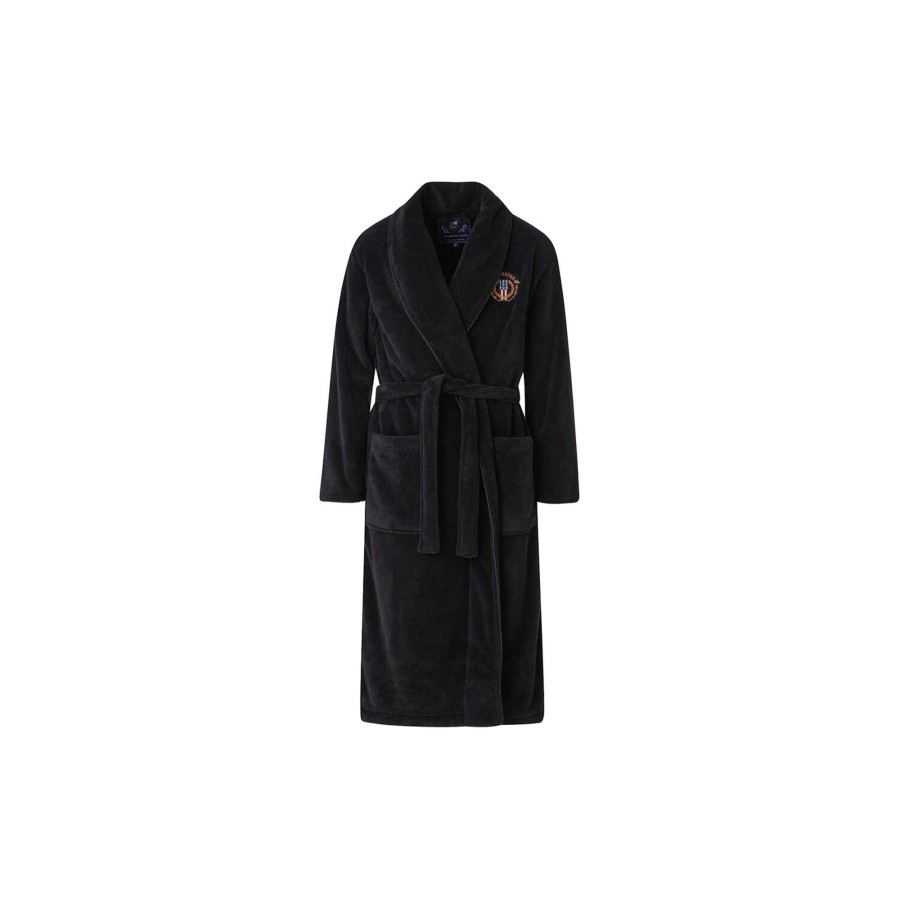 Dame Lexington Nattoj & Loungewear | Lesley Fleece Robe, Dk. Gray