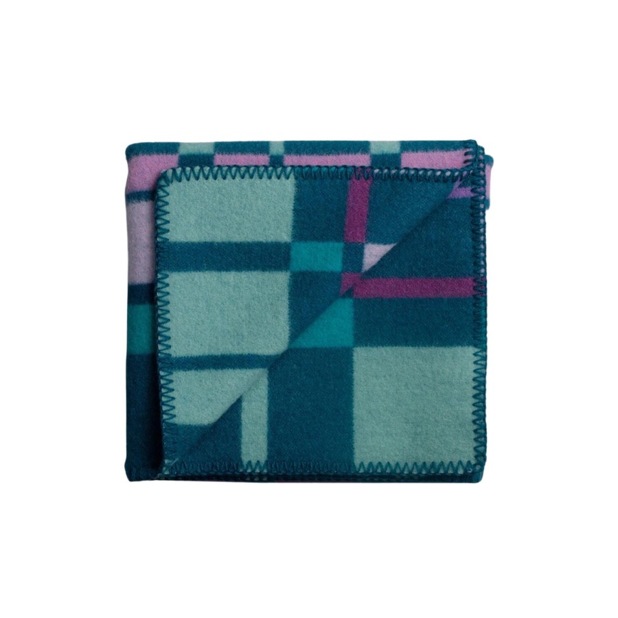 Born Røros Tweed Soveudstyr | City Half Size Throw, Aqua