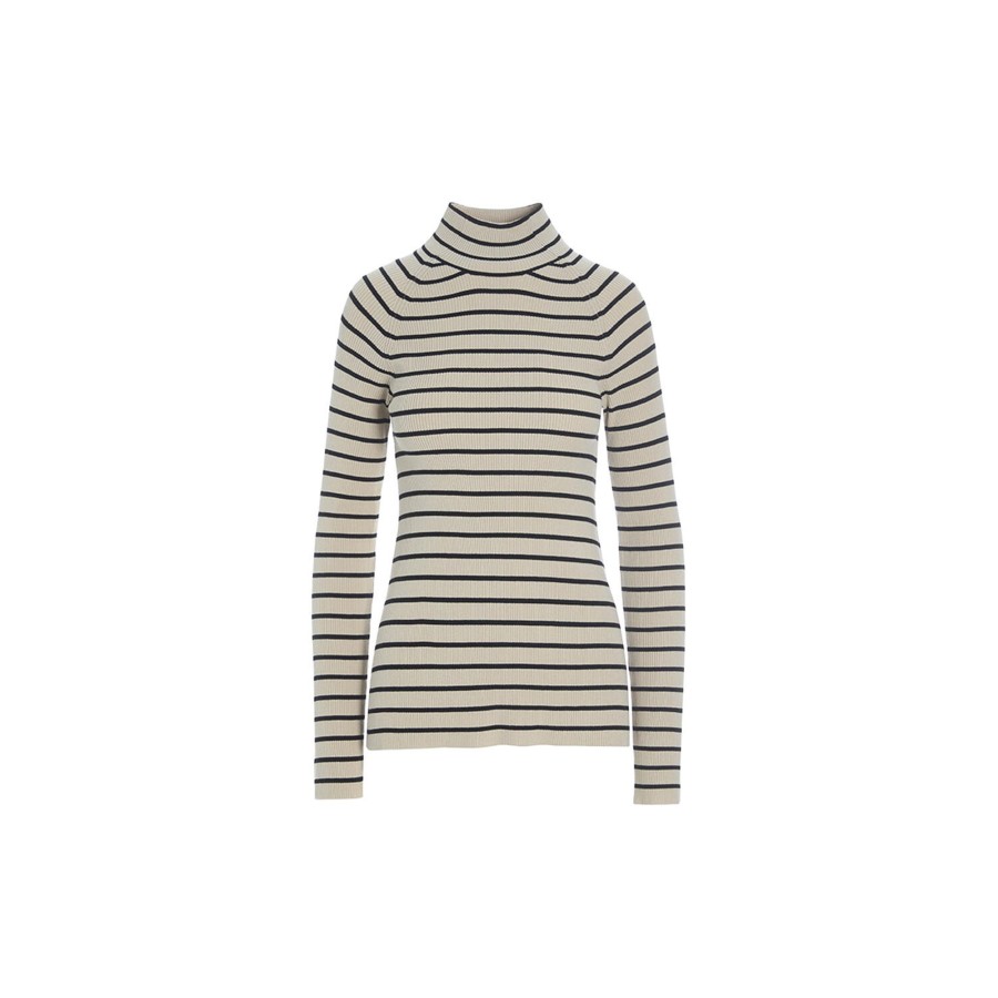 Dame BITTE KAI RAND Skjorter & Bluser | Saku Knit Bluse, Black/Ivory Stripe