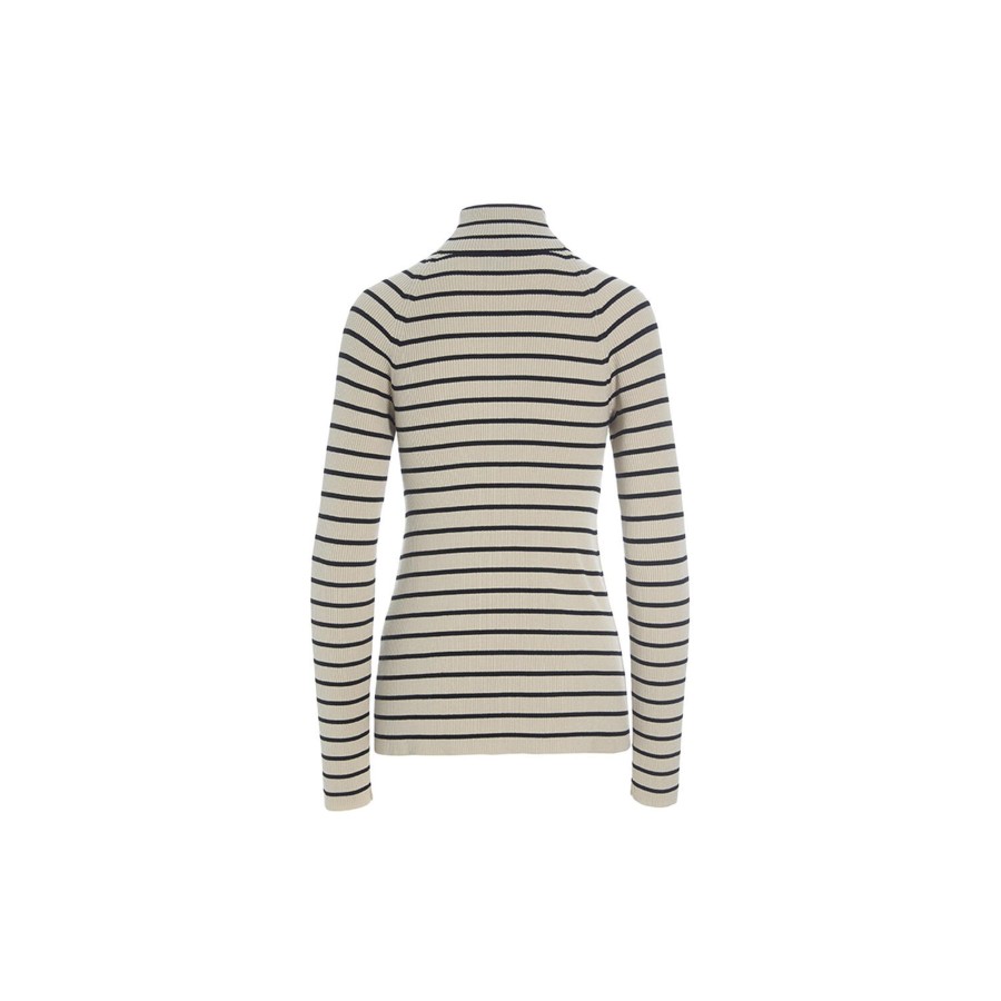 Dame BITTE KAI RAND Skjorter & Bluser | Saku Knit Bluse, Black/Ivory Stripe