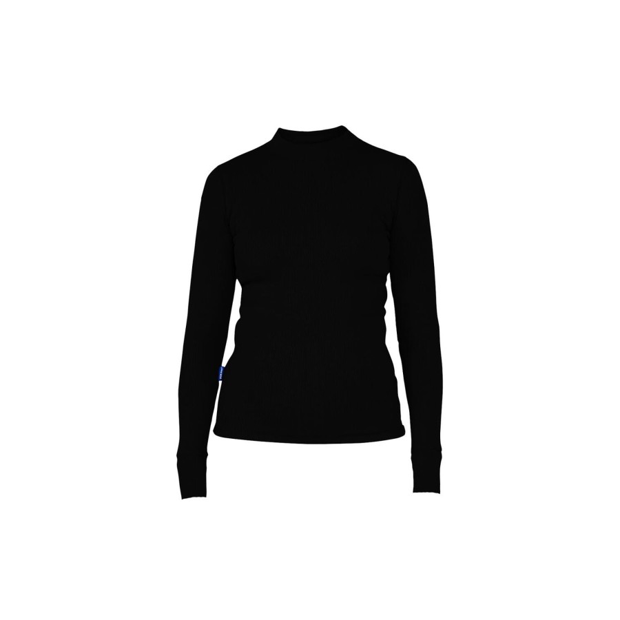 Dame Copenhagen Cartel Toppe & T-Shirts | Algae Ribbed Long-Sleeve Ocn Weed® Top, Nero