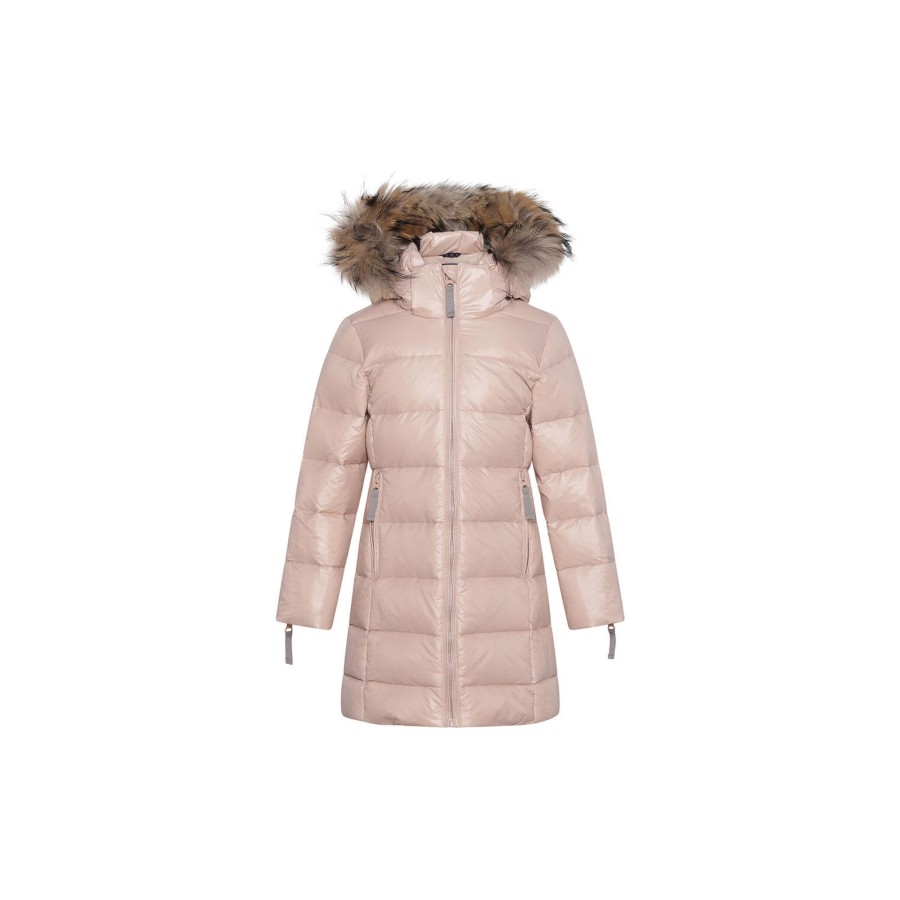 Born VER de TERRE Overtoj | Featherlight Girls A Coat With Fur, 415 Mahogany Rose