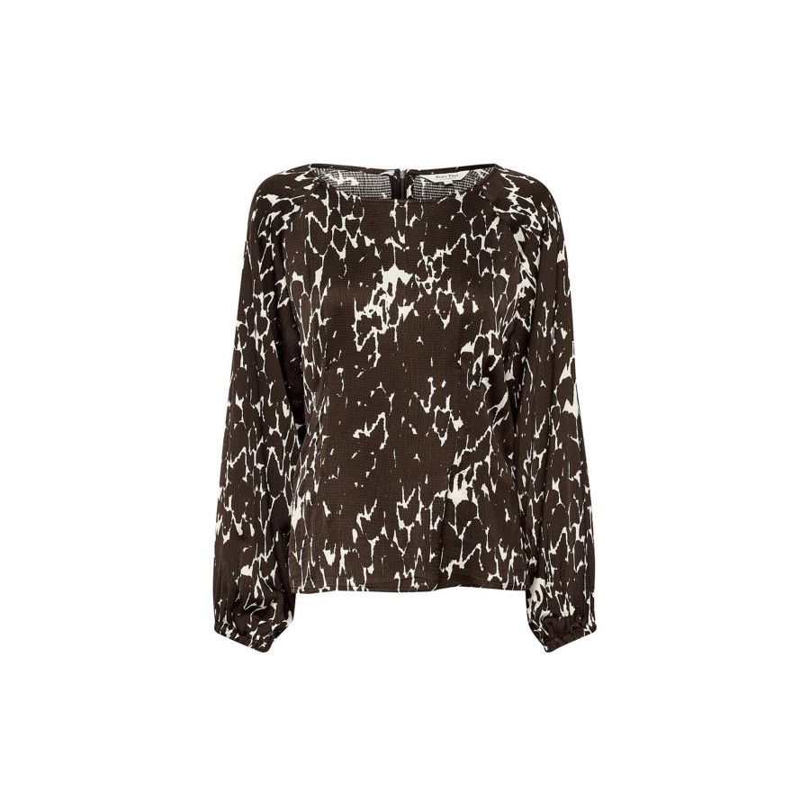 Dame Part Two Skjorter & Bluser | Cassayapw Blouse, Hot Fudge Texture Print