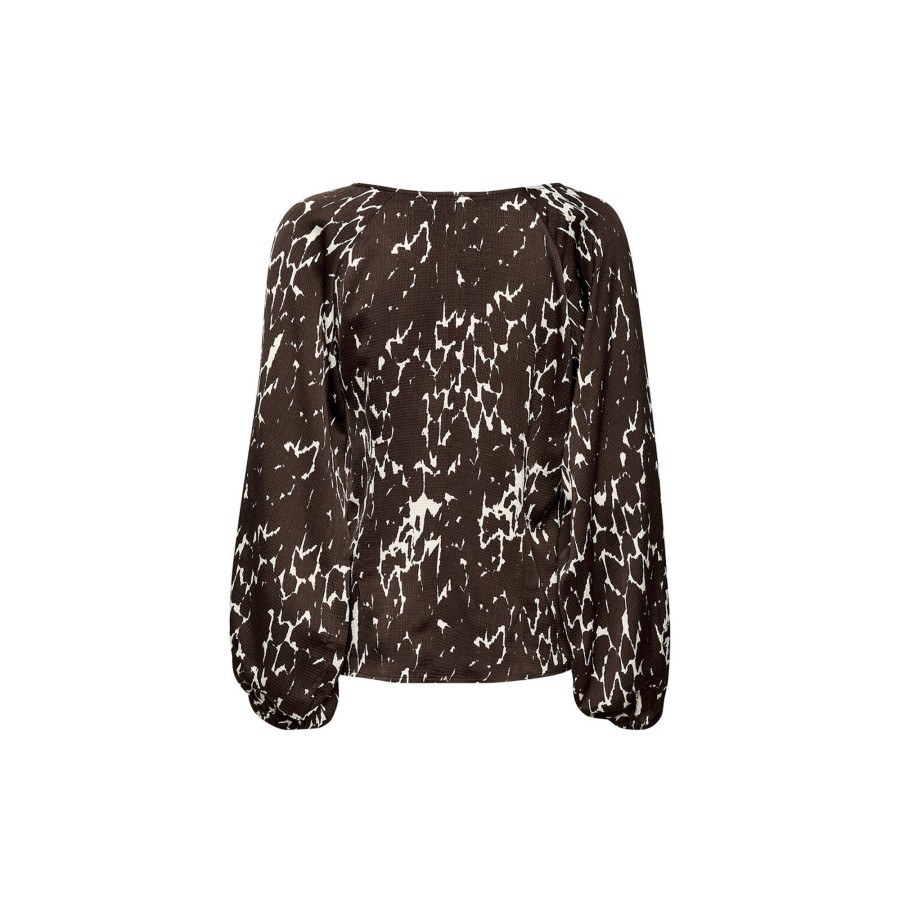 Dame Part Two Skjorter & Bluser | Cassayapw Blouse, Hot Fudge Texture Print