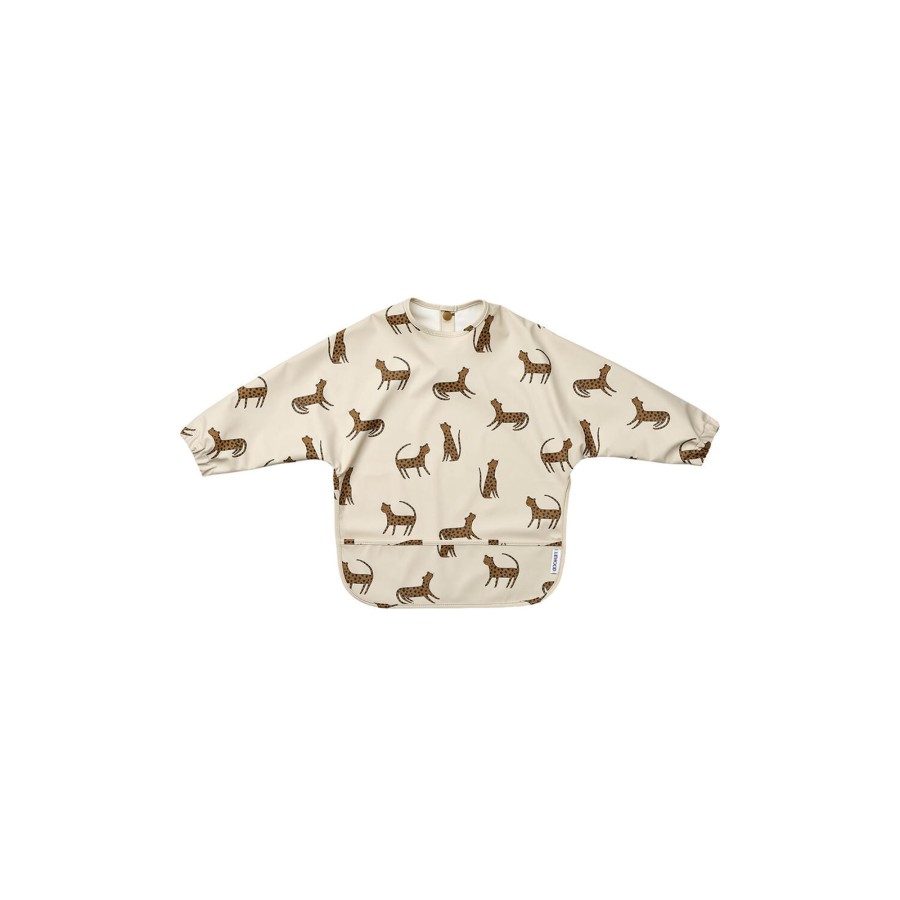 Born Liewood Spiseudstyr | Merle Printed Cape Bib, Leopard/Sandy