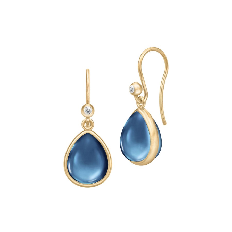 Dame Julie Sandlau Oreringe | Paloma Earrings, Gold/Sapphire Blue