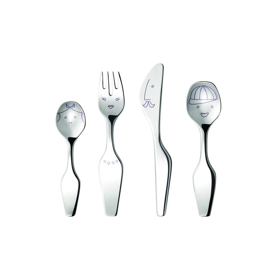 Born Georg Jensen Spiseudstyr | Alfredo The Twist Family Bornesaet 4 Dele