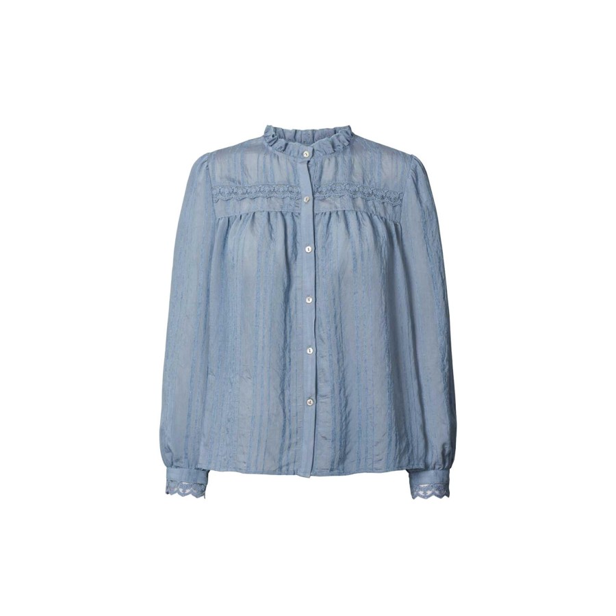 Dame Lollys Laundry Skjorter & Bluser | Airlie Shirt, Dusty Blue