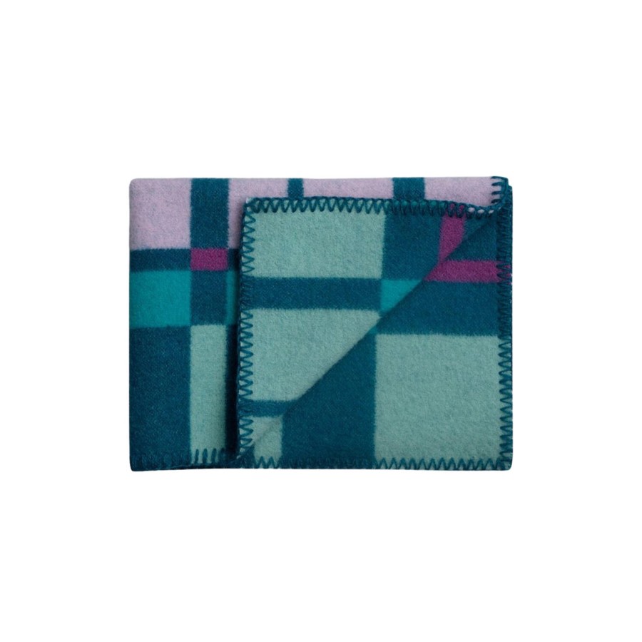 Born Røros Tweed Soveudstyr | City Baby Size Throw, Aqua