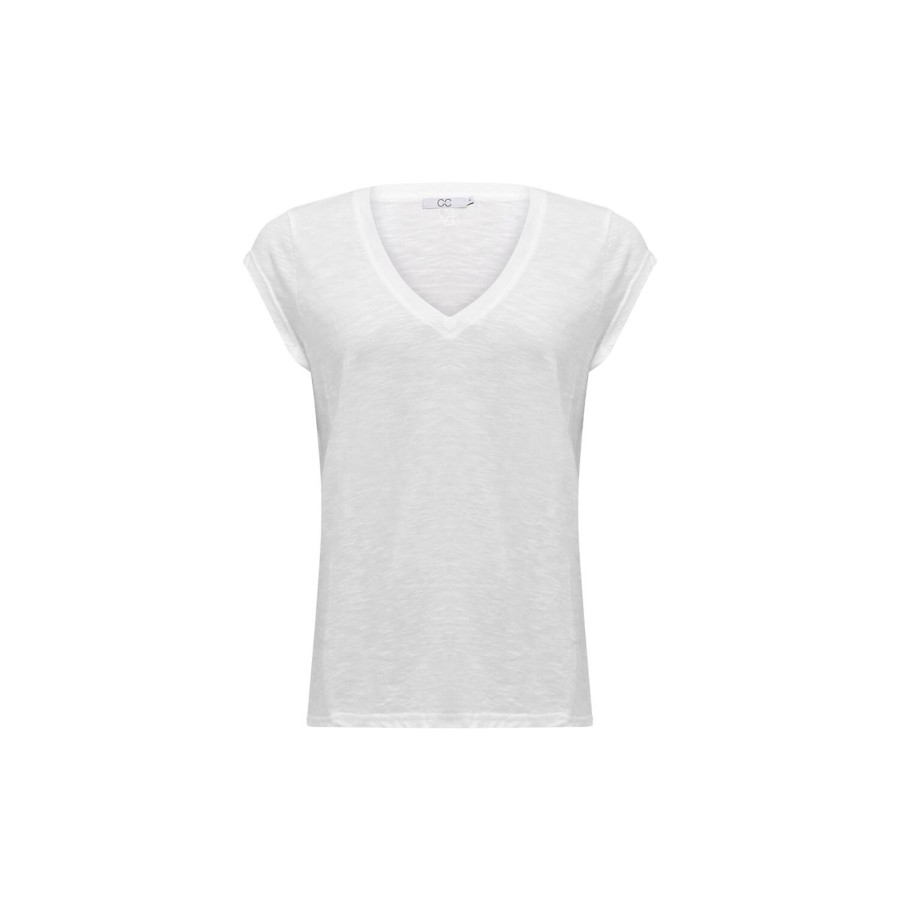 Dame Coster Copenhagen Toppe & T-Shirts | Cc Heart Basic V-Neck T-Shirt, White