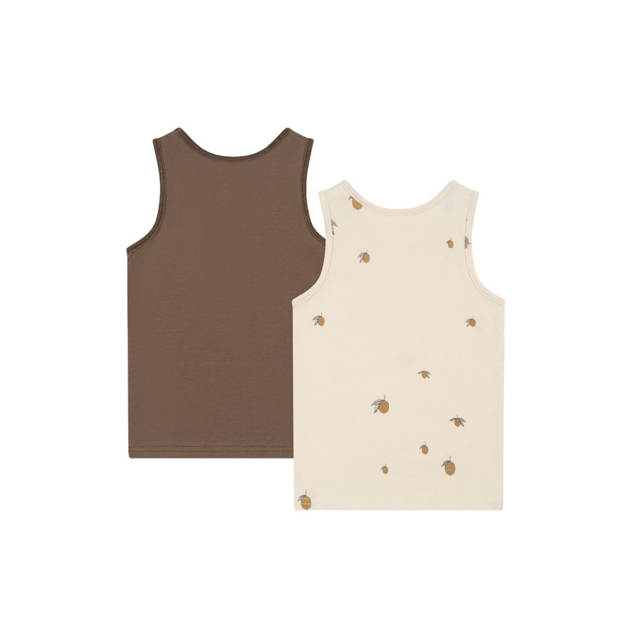 Born Konges Sløjd Nattoj & Undertoj | Basic 2-Pak Tanktop, Lemon/Shitake