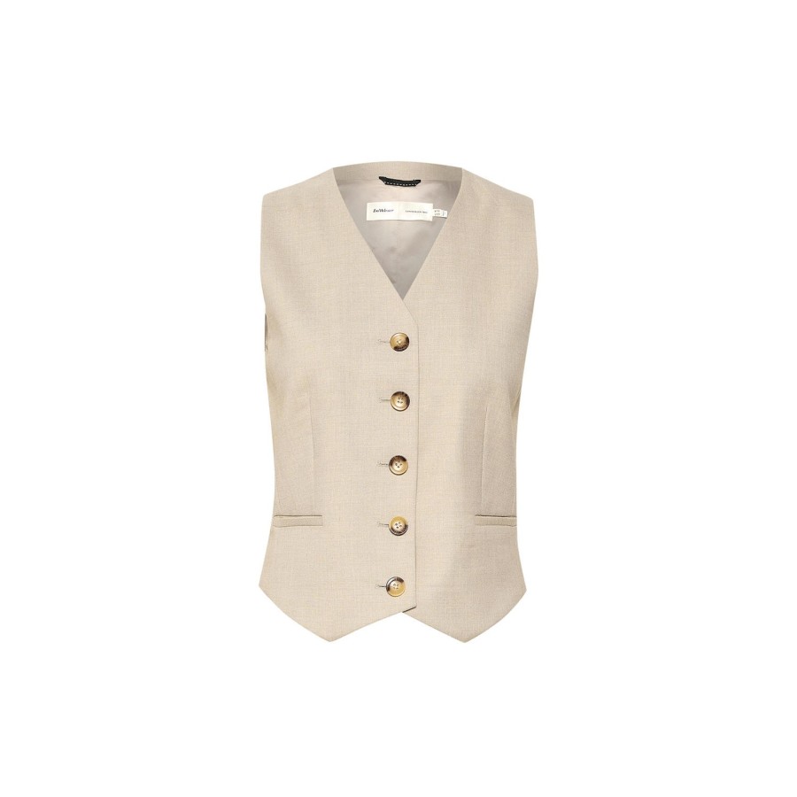 Dame InWear Kjoler | Waiiw Waistcoat, Mocha Grey Melange