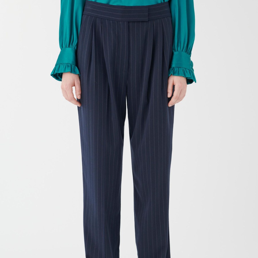 Dame Dea Kudibal Bukser | Rinina Pants, Blue Pinstripe