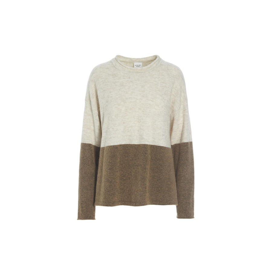 Dame BITTE KAI RAND Skjorter & Bluser | Dandelion Knit Tofarvet Bluse, Dark Caramel/Bone