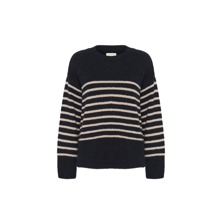 Dame Part Two Skjorter & Bluser | Finnleypw Strik, Dark Navy Stripe