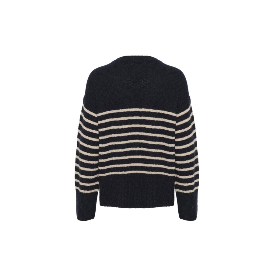 Dame Part Two Skjorter & Bluser | Finnleypw Strik, Dark Navy Stripe