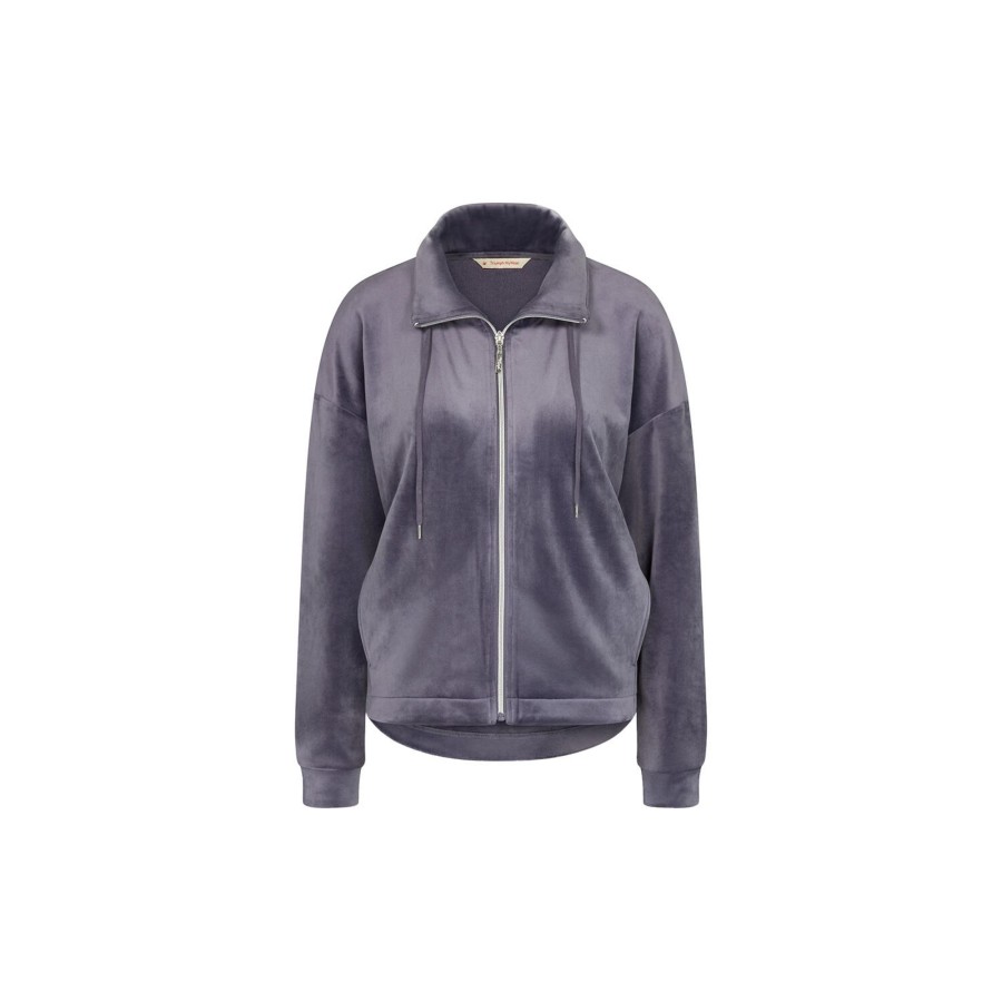 Dame Triumph Nattoj & Loungewear | Cozy Comfort Velour Zip Jacket, Slate