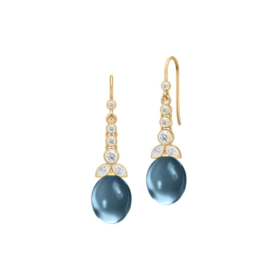 Dame Julie Sandlau Oreringe | Treasure Chandelier, Gold/London Blue