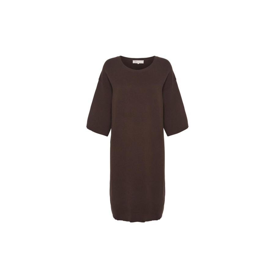 Dame Lounge Nine Kjoler | Caddieln Knit Dress, Seal Brown