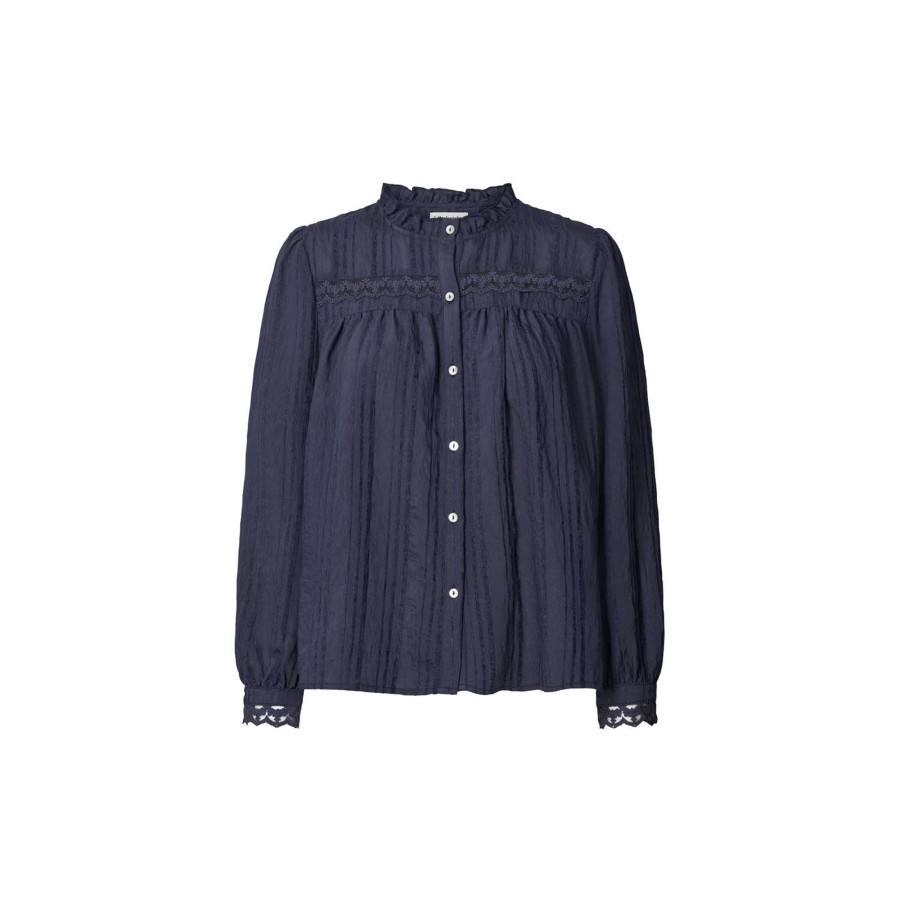 Dame Lollys Laundry Skjorter & Bluser | Airlie Shirt, Dark Blue