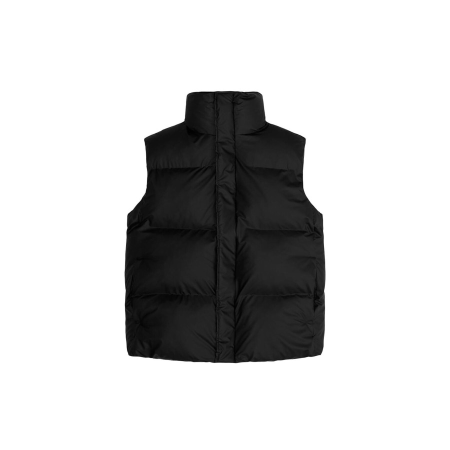 Herre Rains Overtoj | Boxy Puffer Vest, Black