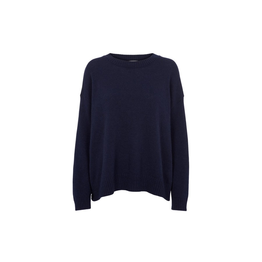 Dame Basic Apparel Strik | Lise O-Neck, Sky Captain