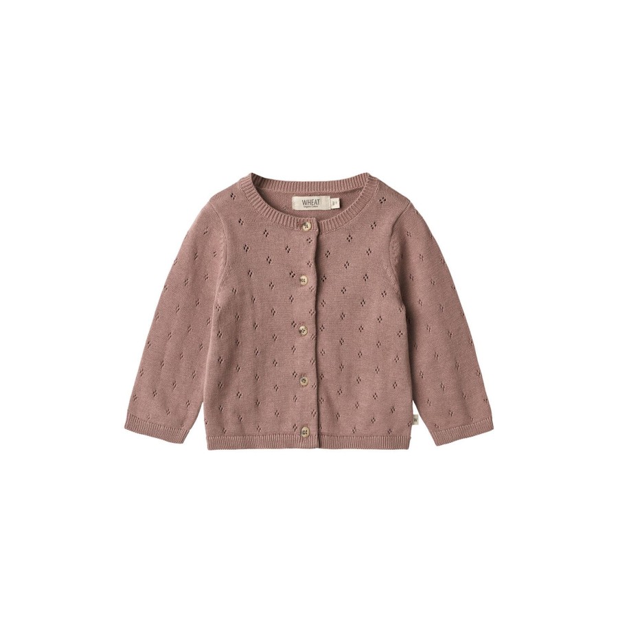 Born Wheat Strik & Cardigans | Knit Cardigan Maia, 1349 Lavender Rose