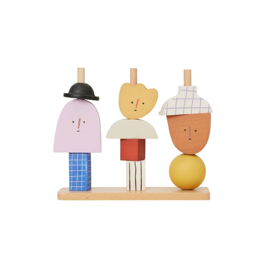 Born ferm LIVING Kids Leg & Laering | Character Stacking Blocks