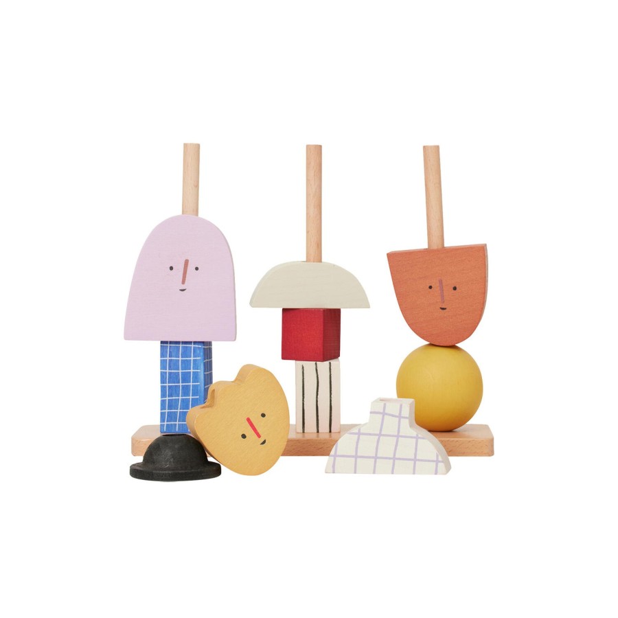 Born ferm LIVING Kids Leg & Laering | Character Stacking Blocks