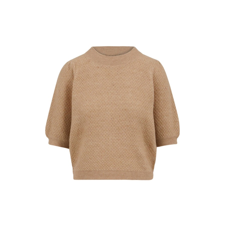 Dame Coster Copenhagen Strik | Cc Heart Elsa Lurex Alpaca Top, Beige