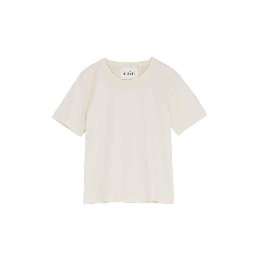 Dame Aiayu Toppe & T-Shirts | Light Short Sleeve T-Shirt, Pure Ecru