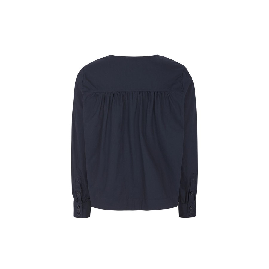 Dame esmé studios Skjorter & Bluser | Esellinor Ls Blouse, Dark Sapphire