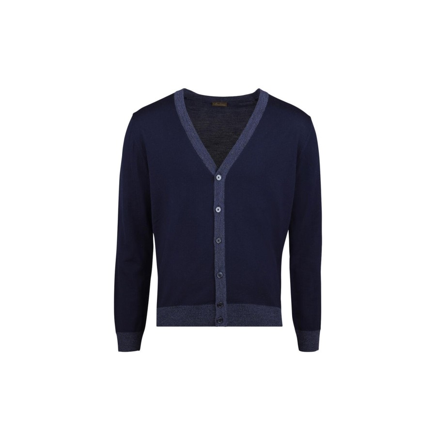 Herre Stenströms Strik & Bluser | Cardigan Cont Merino Wool, Navy