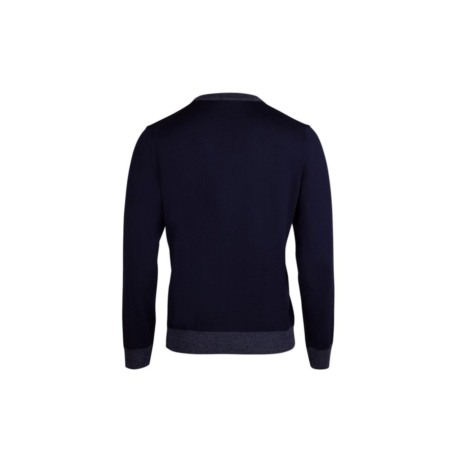 Herre Stenströms Strik & Bluser | Cardigan Cont Merino Wool, Navy