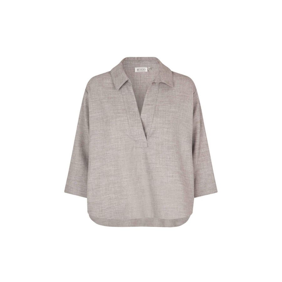 Dame Masai Skjorter & Bluser | Madipa Top, L. Grey Mel.