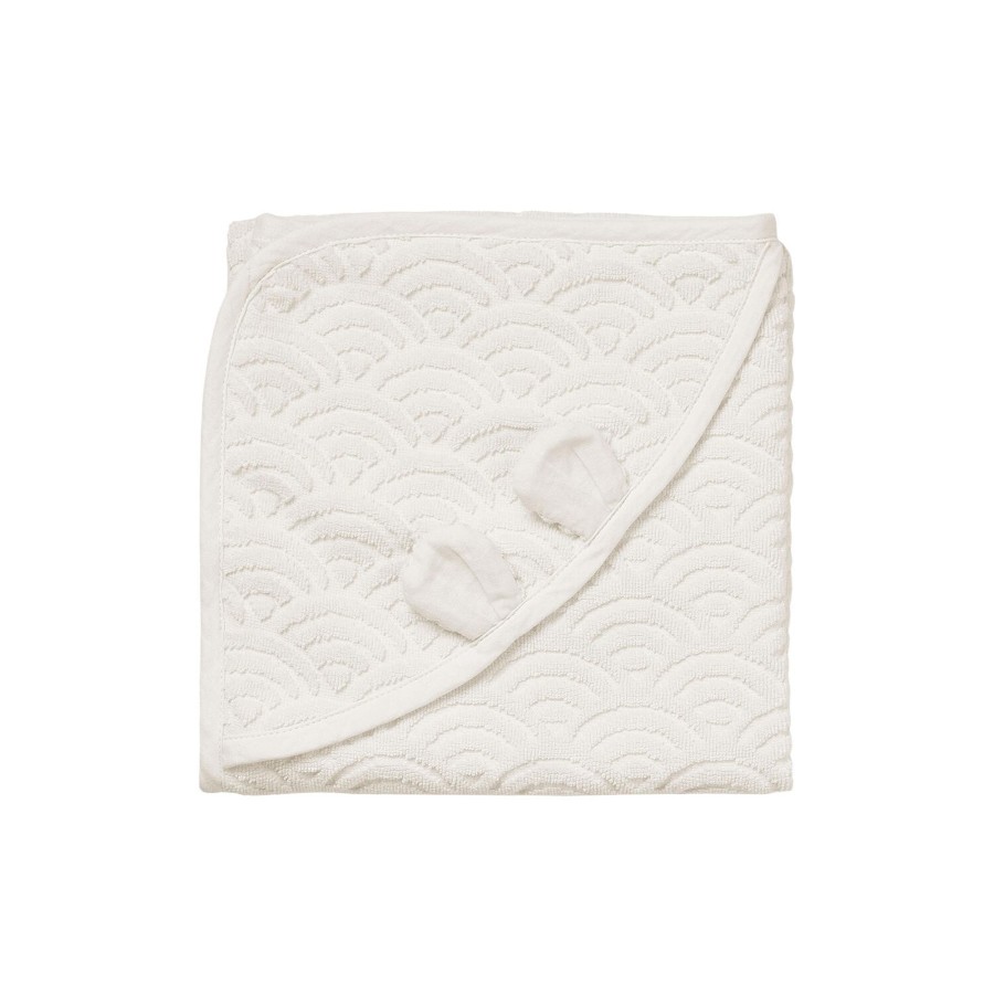 Born Cam Cam Copenhagen Badeudstyr | Babyhandklaede Med Haette & Orer, Off-White