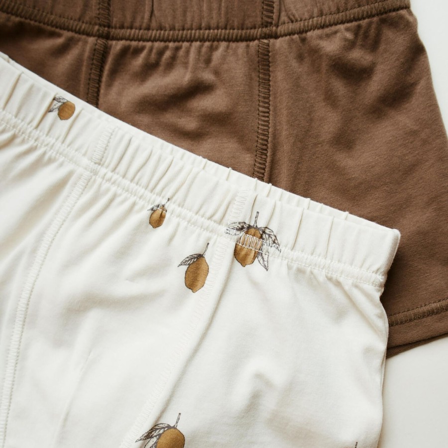 Born Konges Sløjd Nattoj & Undertoj | Basic 2-Pak Boxershorts, Lemon/Shitake