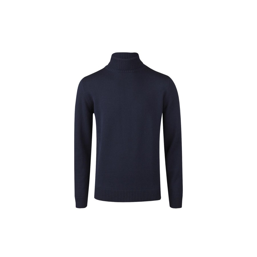 Herre Stenströms Strik & Bluser | Merino Wool Chunkey Roll Neck, Navy