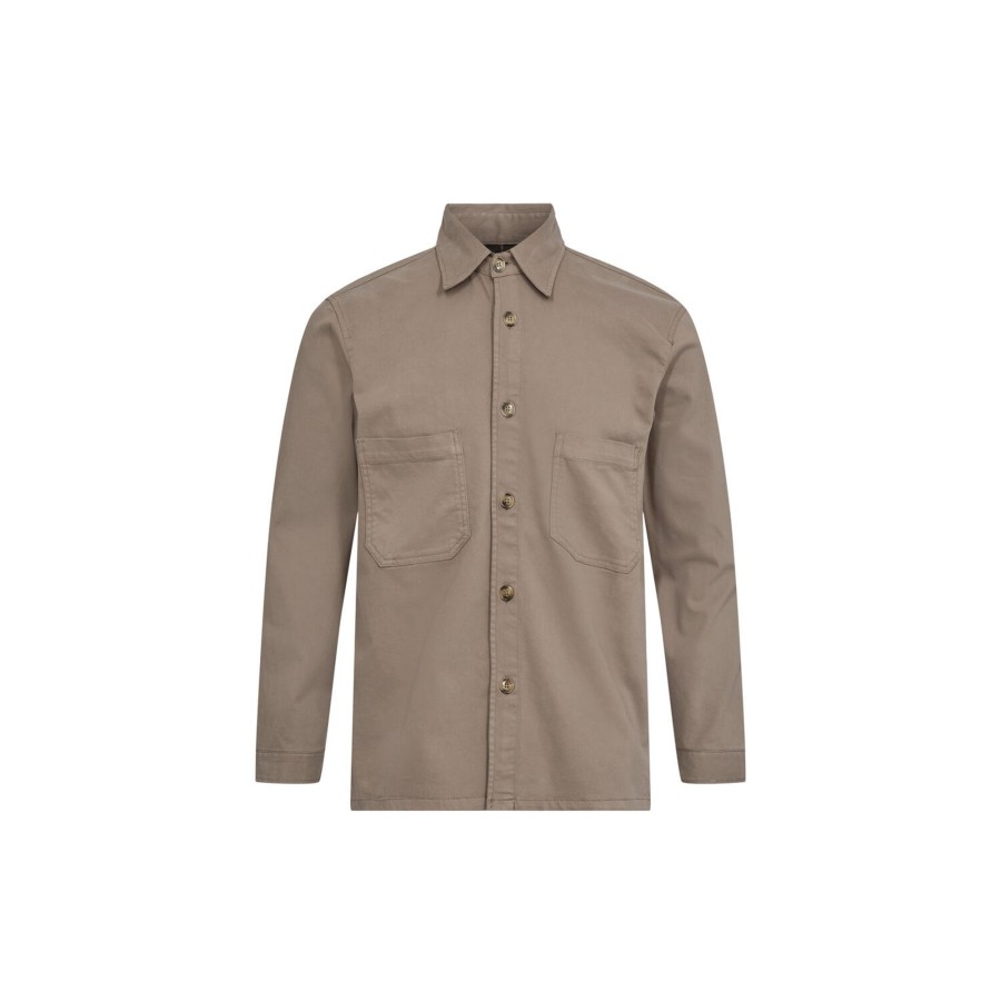 Herre SAND Copenhagen Overshirts | Suede Touch Pre Anders, Light Camel