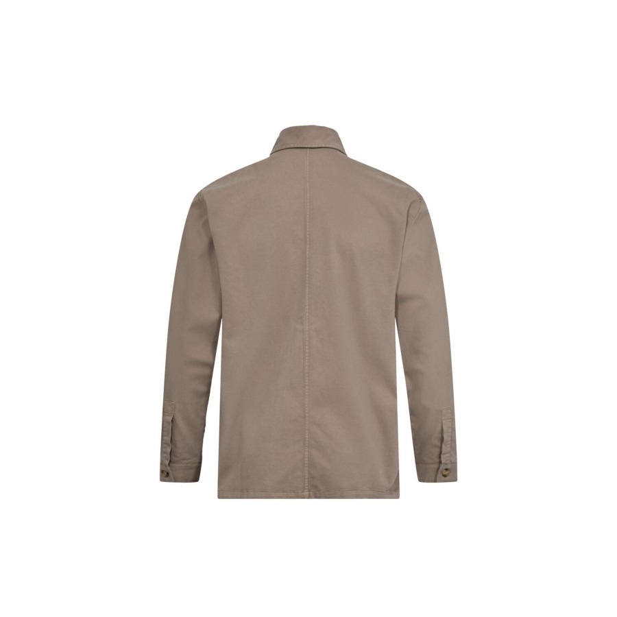 Herre SAND Copenhagen Overshirts | Suede Touch Pre Anders, Light Camel