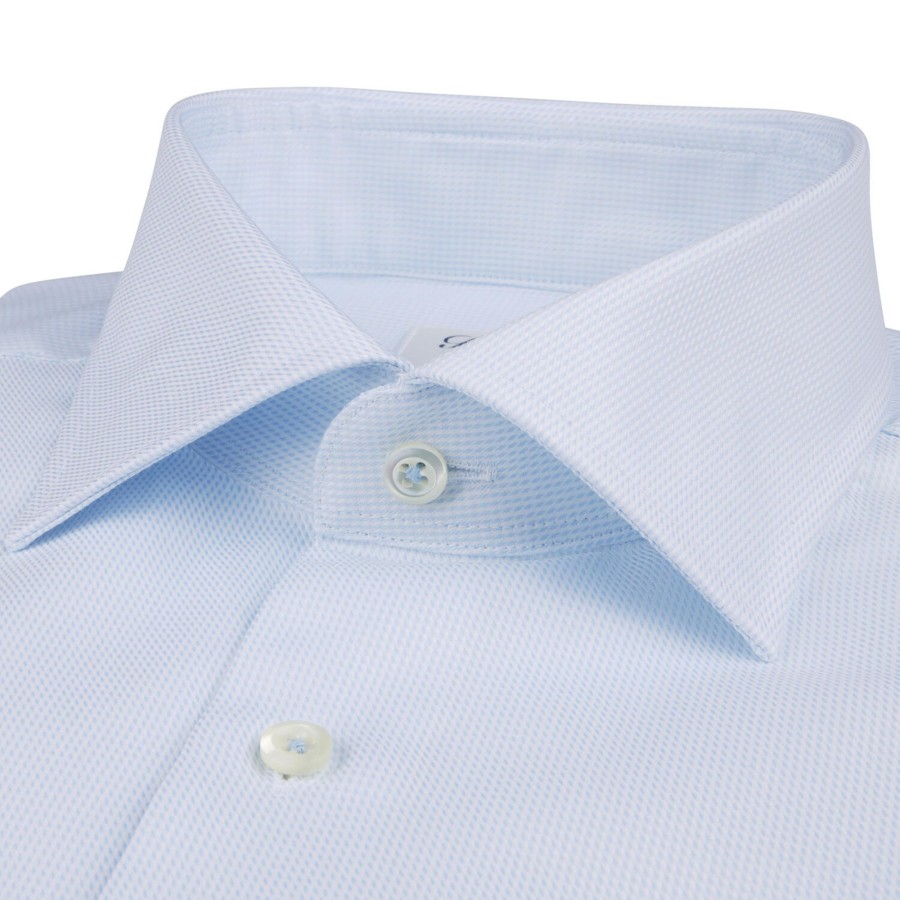 Herre Stenströms Skjorter | Fitted Body/75 Rm Cuff, Light Blue