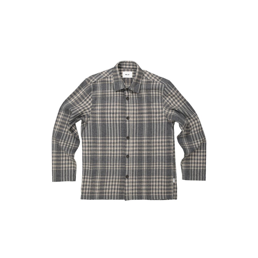 Herre NN07 Overshirts | Freddy 5292, Dark Grey Check