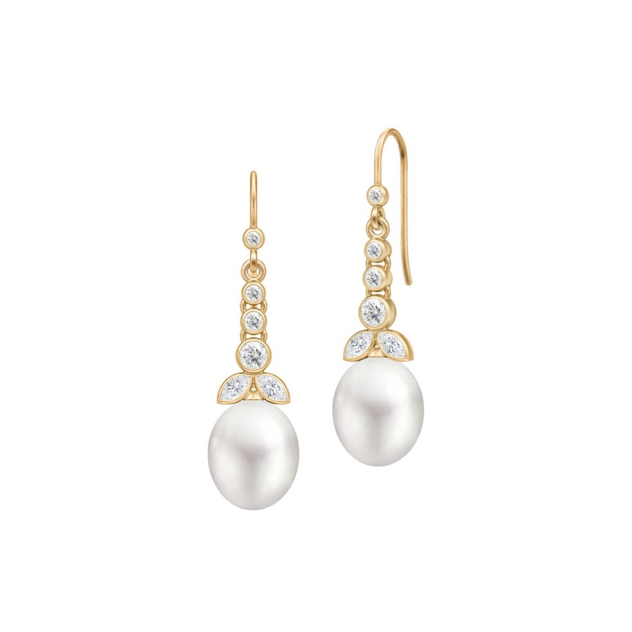 Dame Julie Sandlau Oreringe | Treasure Chandelier, Gold/Freshwater Pearls